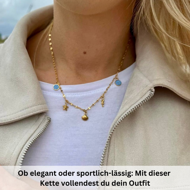 Kette Meereswelt mit maritimen Charms aus Edelstahl