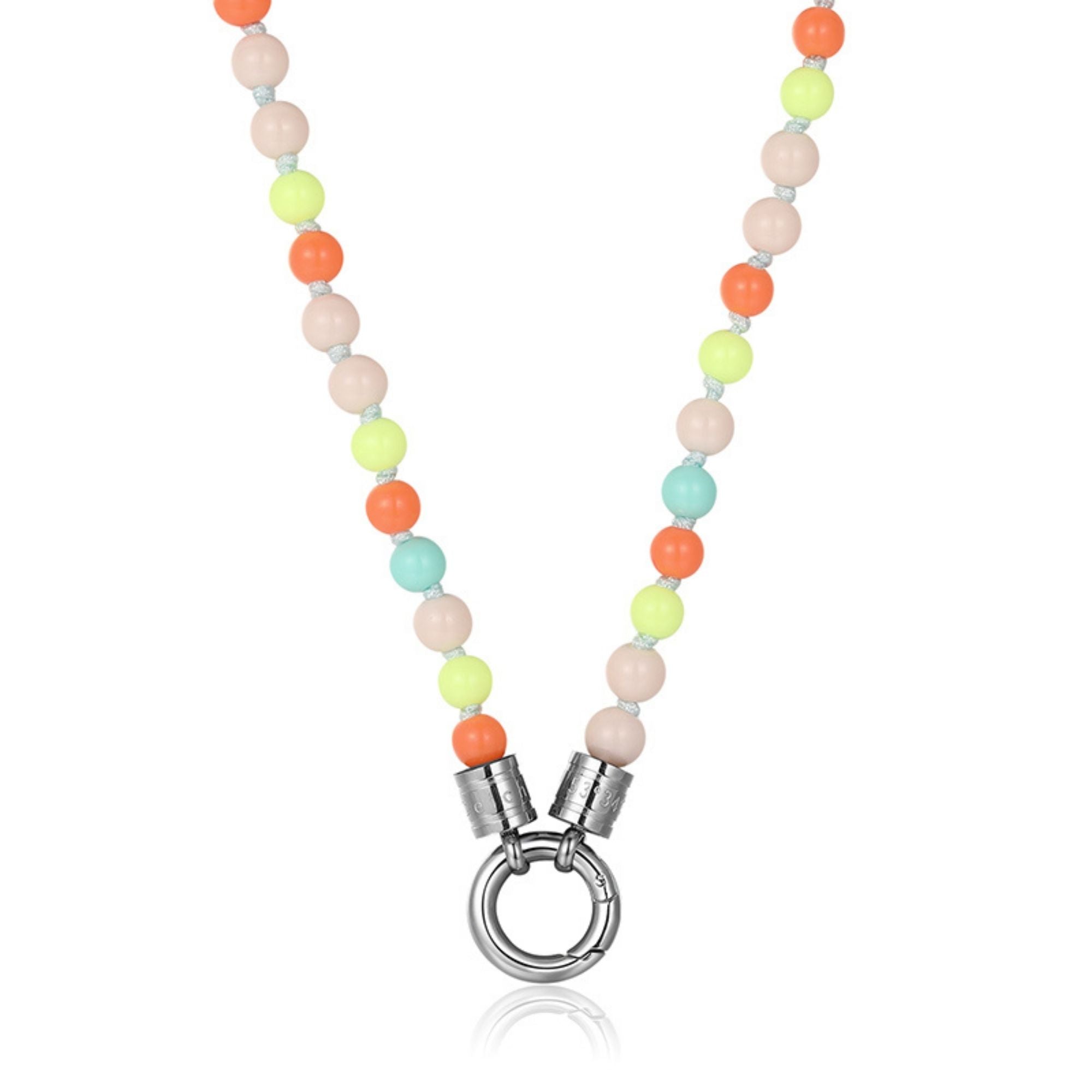 Kette Summer Sunset 6mm (mit Rund-Karabiner) aus Edelstahl, Glasperlen & Acrylperlen