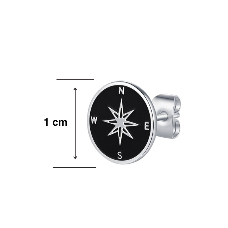 Ohrstecker Kompass aus Edelstahl (Kapitän rockt)