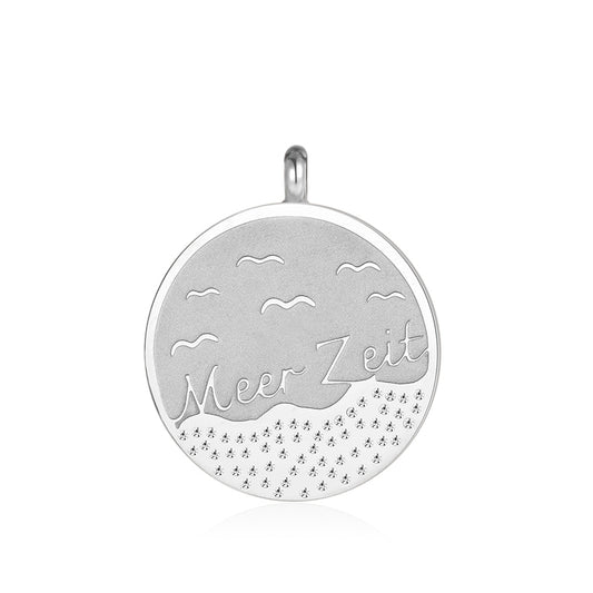 Kettenanhänger Meerzeit aus Edelstahl mit Steinen