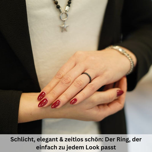 Ring Schwarz aus Keramik (Stapelring)