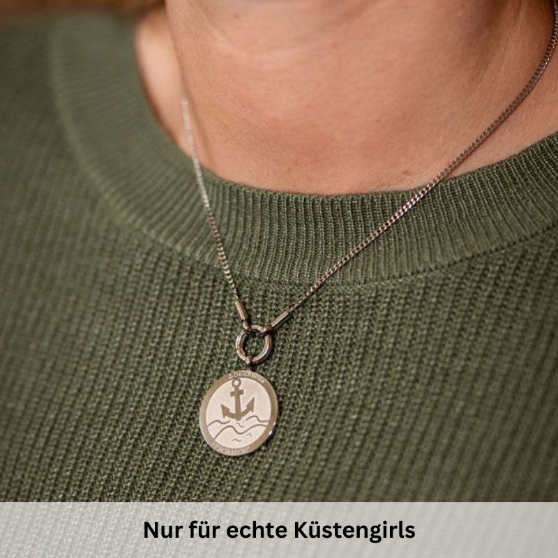 Kettenanhänger Wellenanker aus Edelstahl (Küstengirls)