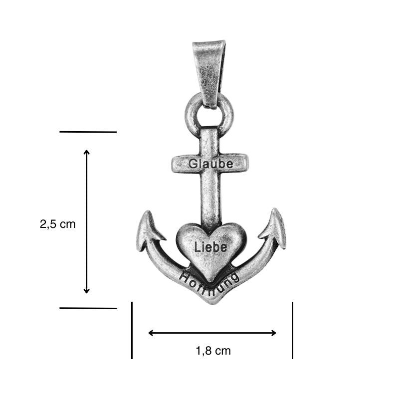 Kettenanhänger Glaube Liebe Hoffnung 2.0 aus Edelstahl (Kapitän rockt)