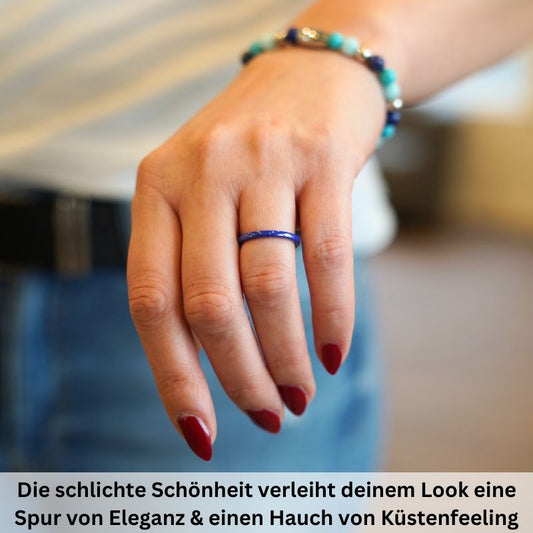 Ring Blau aus Keramik (Stapelring)