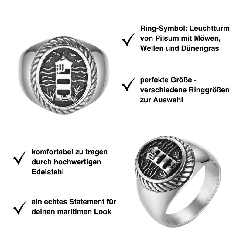 Siegelring "Pilsum" aus Edelstahl