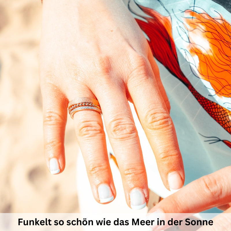 Ring Bling Bling (weiss) aus Edelstahl (Stapelring)