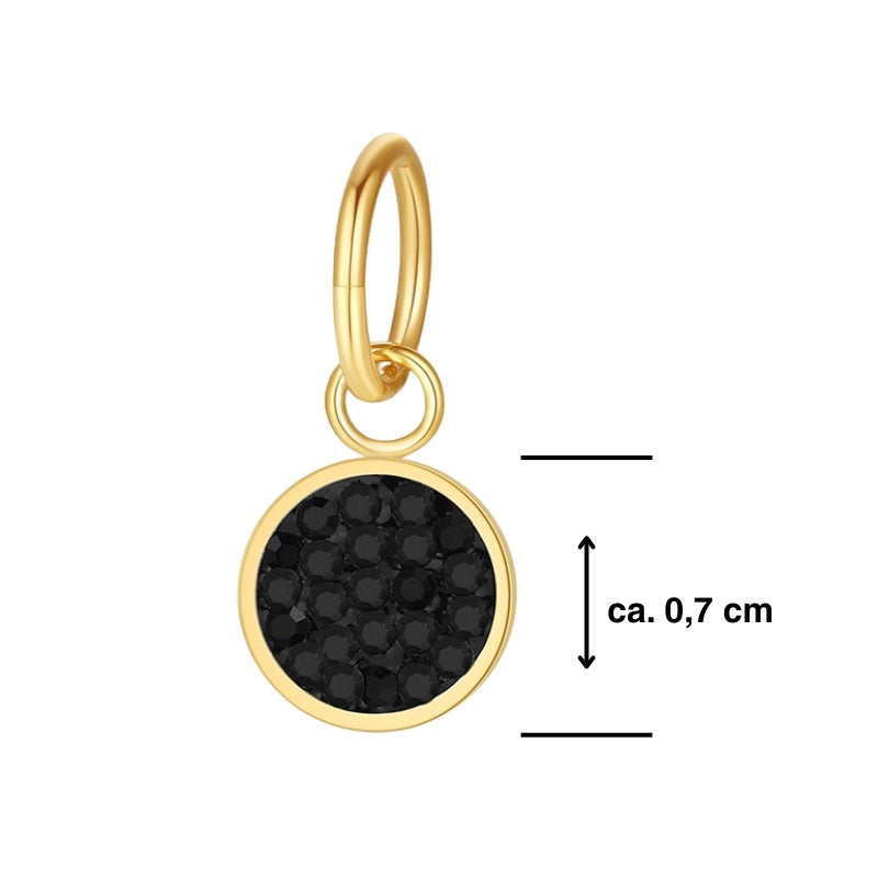Charm & Clip Bling Bling (schwarz) aus Edelstahl für Armband & Kette (Click-it)