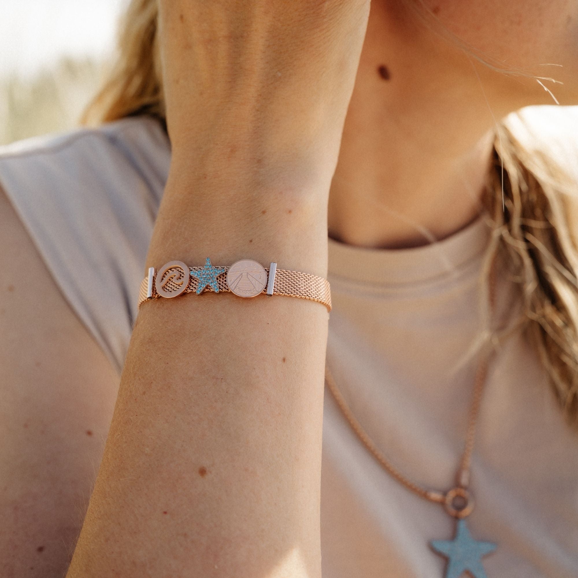 Charm Seestern mit blauem Zirkonia (Lüttje Charming)