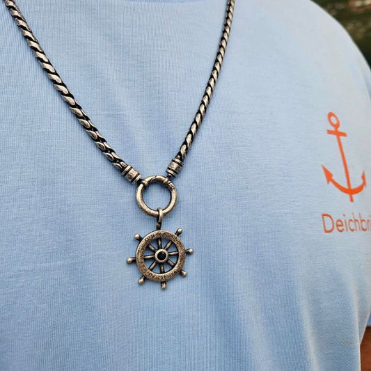 Kettenanhänger Steuerrad (groß) aus Edelstahl