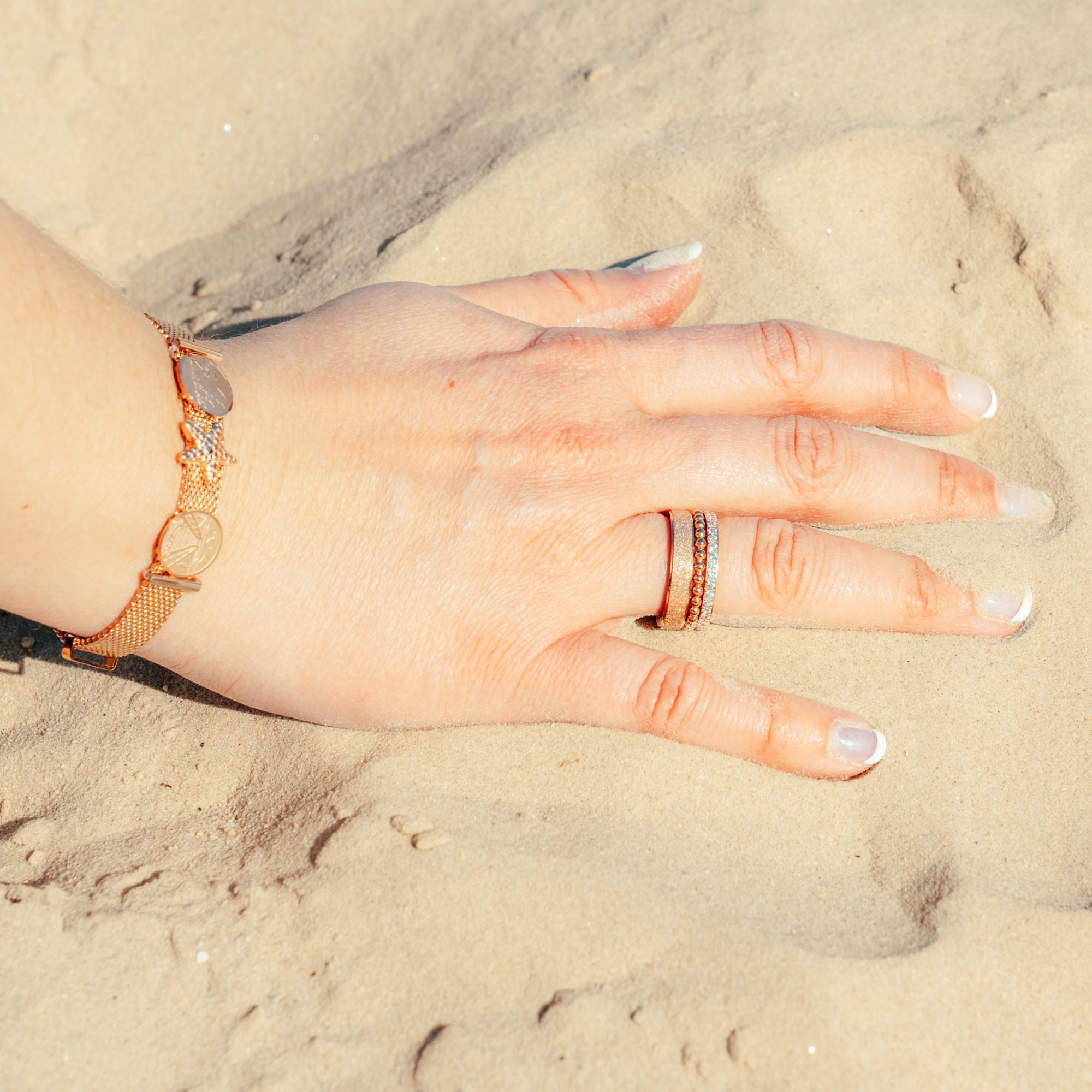 Ring Bling Bling (weiss) aus Edelstahl (Stapelring)