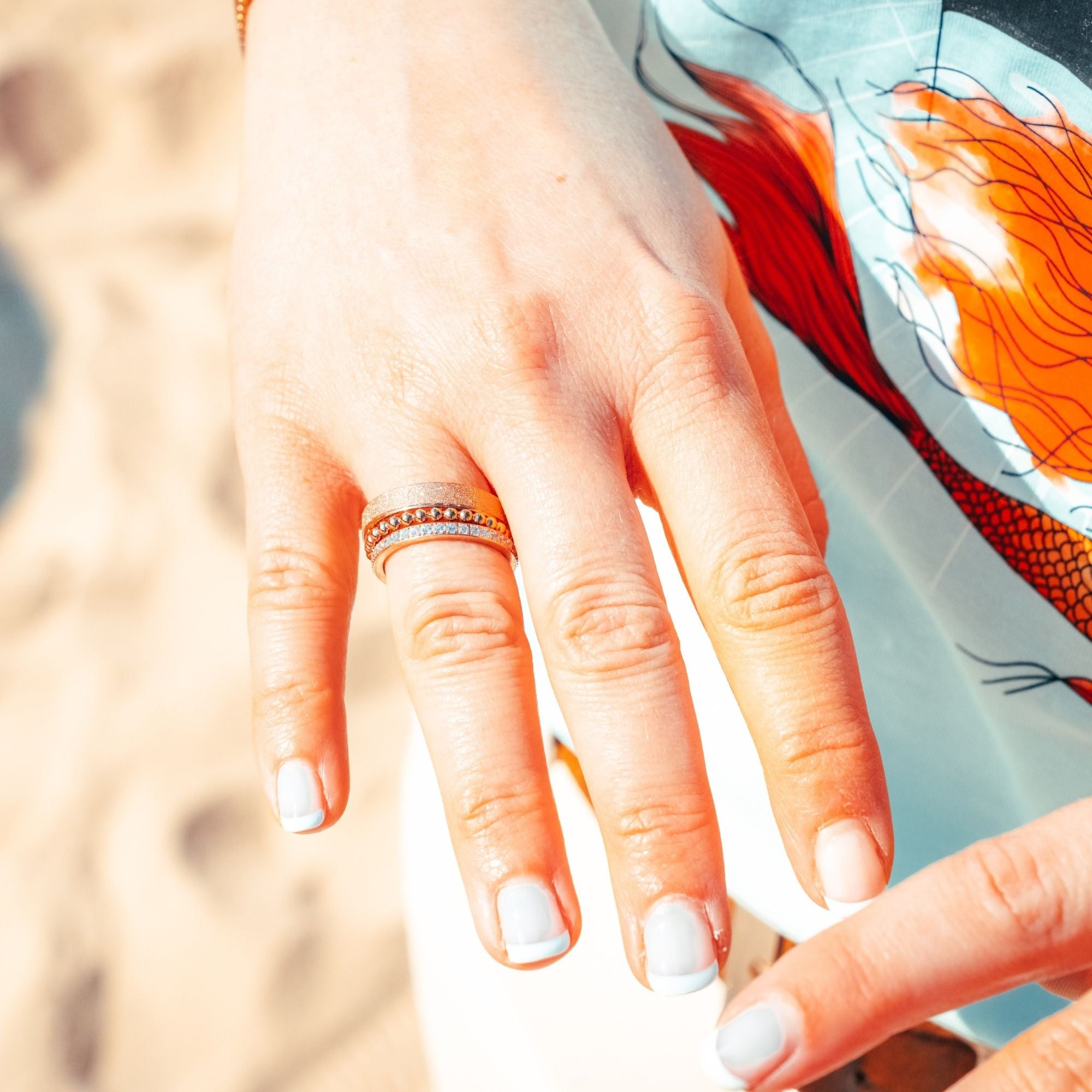 Ring Bling Bling (weiss) aus Edelstahl (Stapelring)