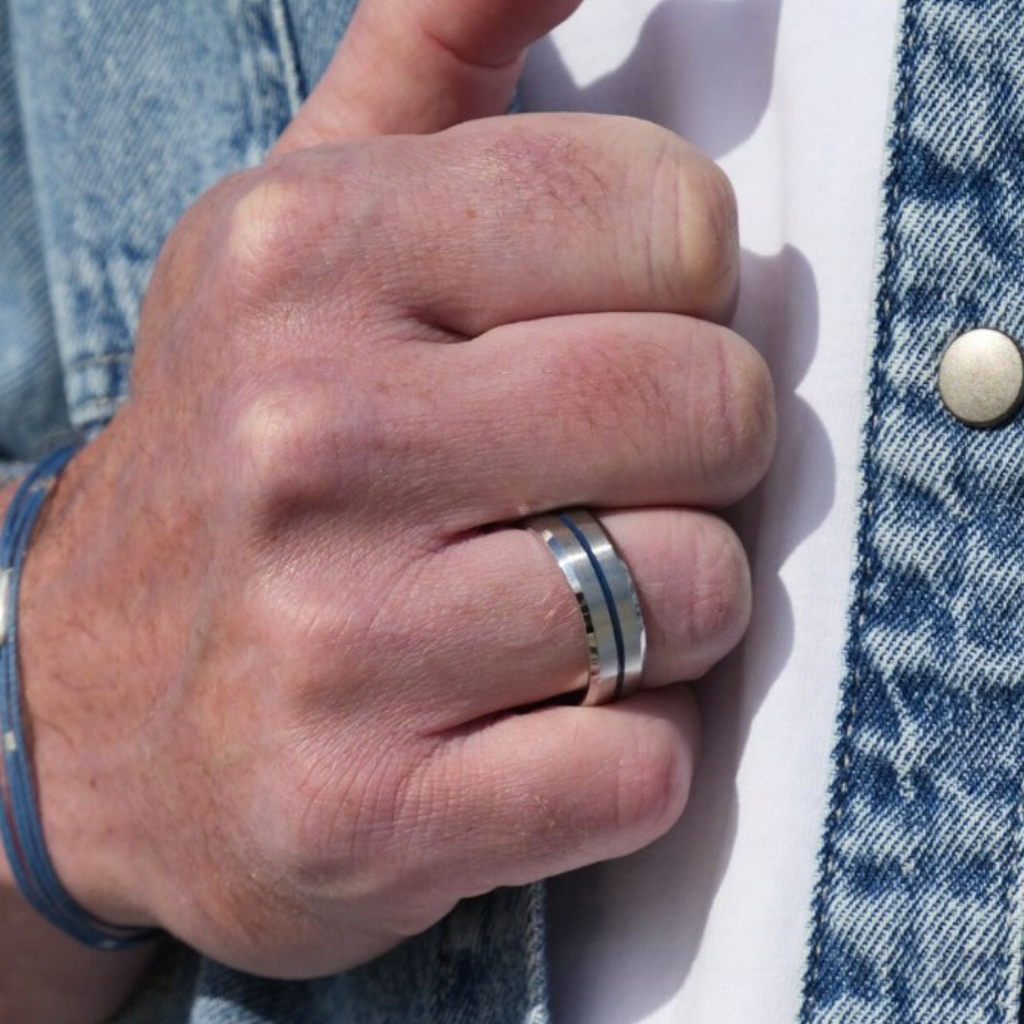 Unisex Ring zweifarbig (Amrum, Windstärke, Kitesurfer)