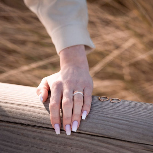 Ring Weiss aus Keramik (Stapelring)