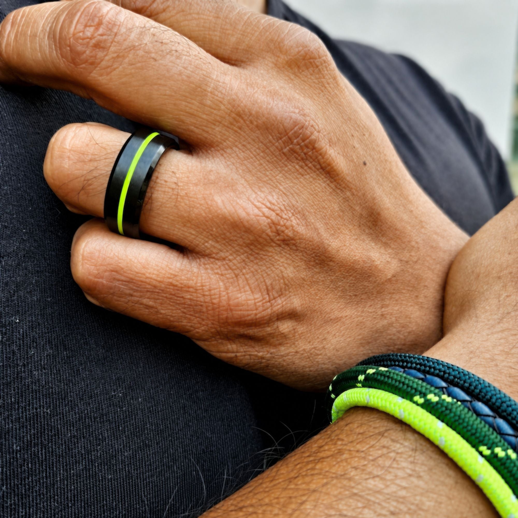 Unisex Ring zweifarbig (Amrum, Windstärke, Kitesurfer)