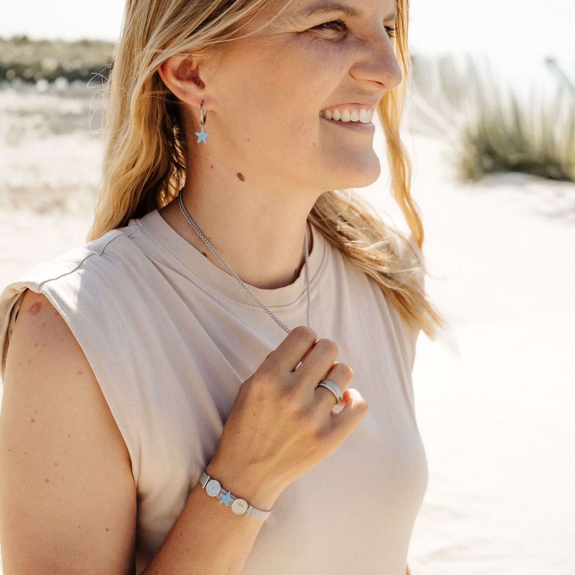 Charm Seestern mit blauem Zirkonia (Lüttje Charming)
