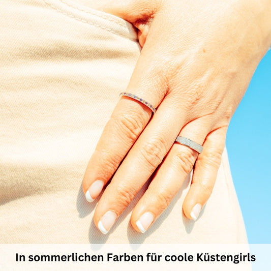 Ring Bling Bling (neongelb-pink) aus Edelstahl (Stapelring)