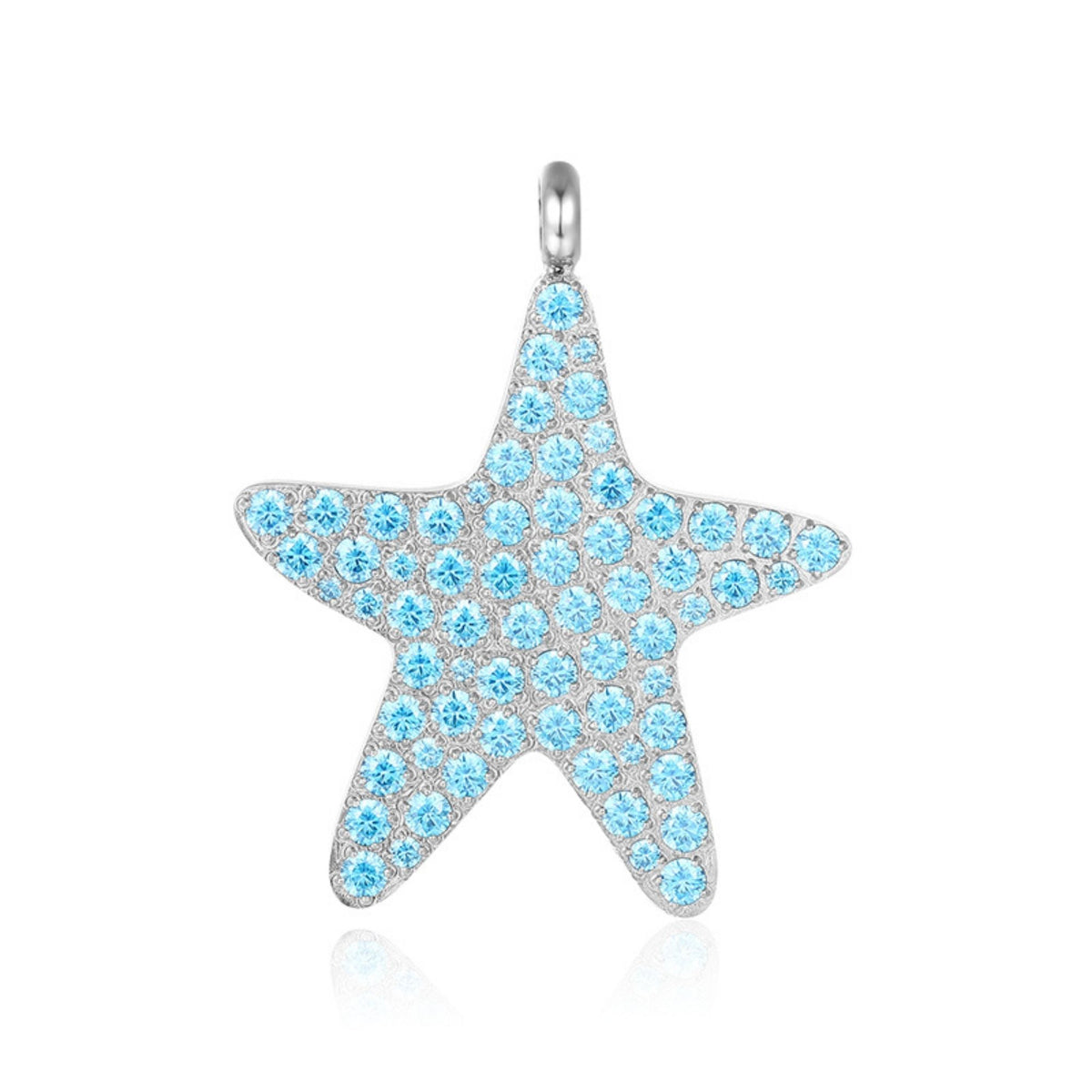Kettenanhänger Seestern mit blauem Zirkonia