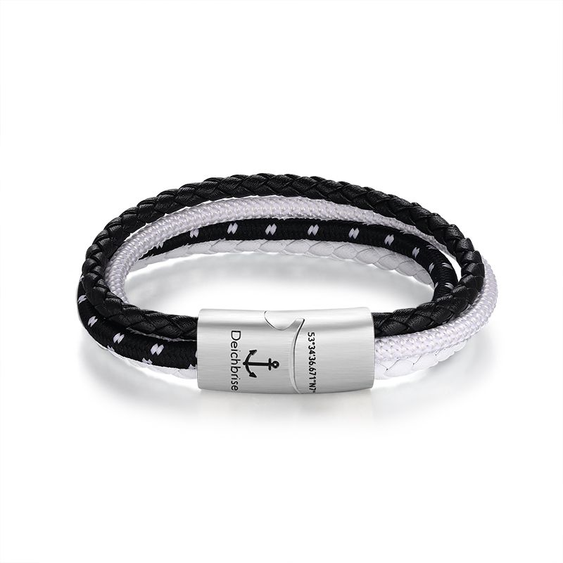 Leder & Segelseil Armband Nordwind (Multistrang)