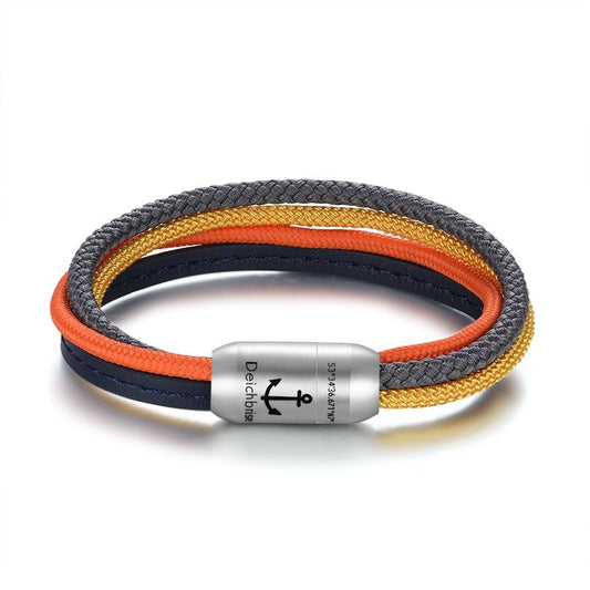 Multistrang Armband Sundowner (Segelseil & Fibre Leder) (Veggie)