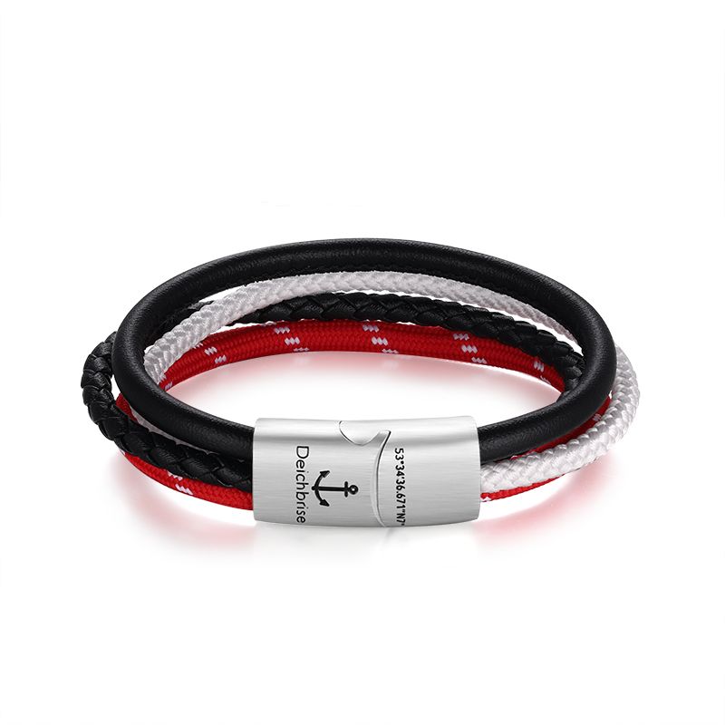 Leder & Segelseil Armband Nordisch (Multistrang)