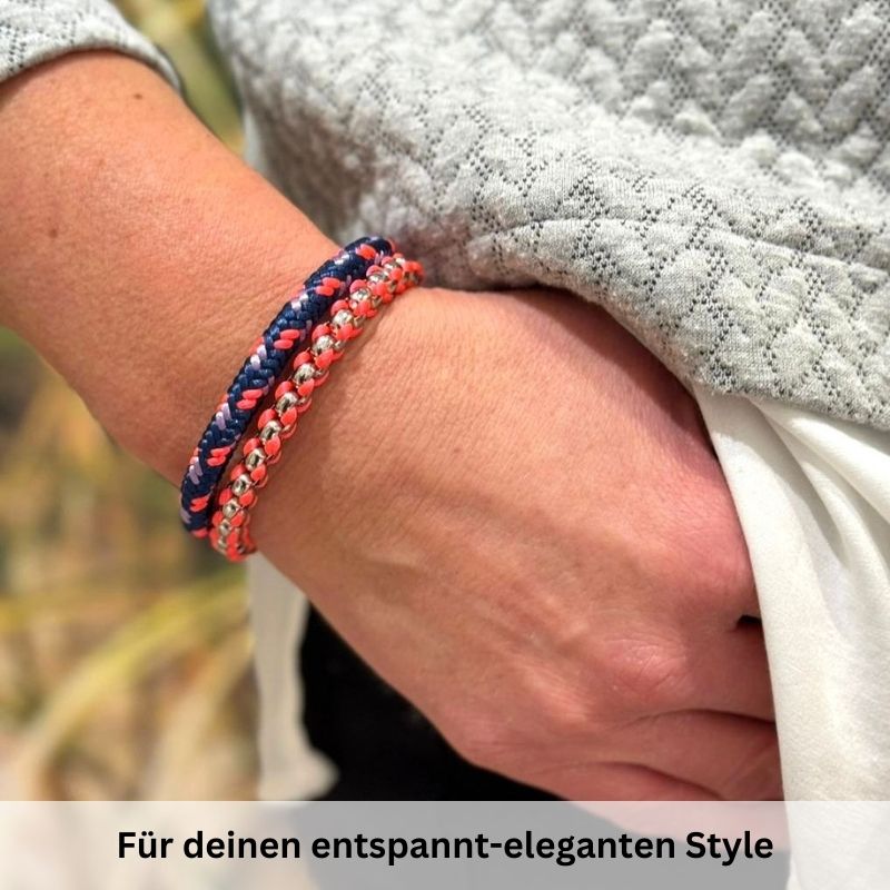 Armband Käptin (Multistrang) Stahl-Tau & Segeltau
