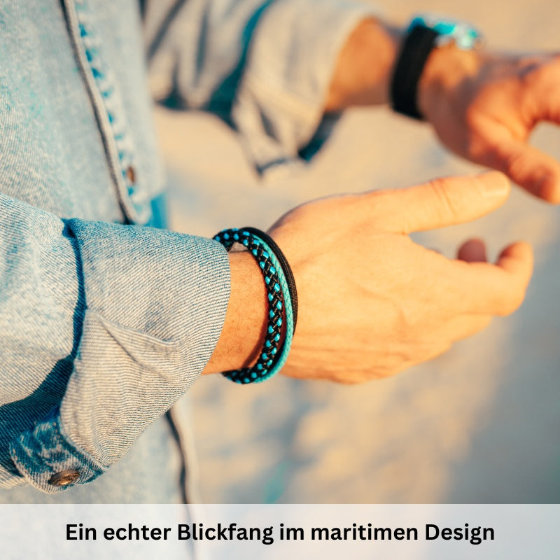 Leder & Segeltau Armband Deep Blue Sea (Multistrang)
