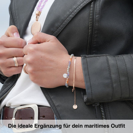 Glasschliffarmband (beach ocean)