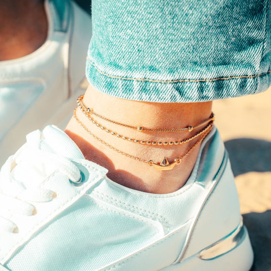 Fußkettchen aus Edelstahl Papierschiffchen