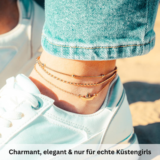 Fußkettchen aus Edelstahl Papierschiffchen