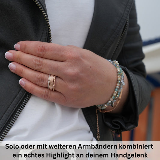 Glasschliffarmband (ocean green metallic)