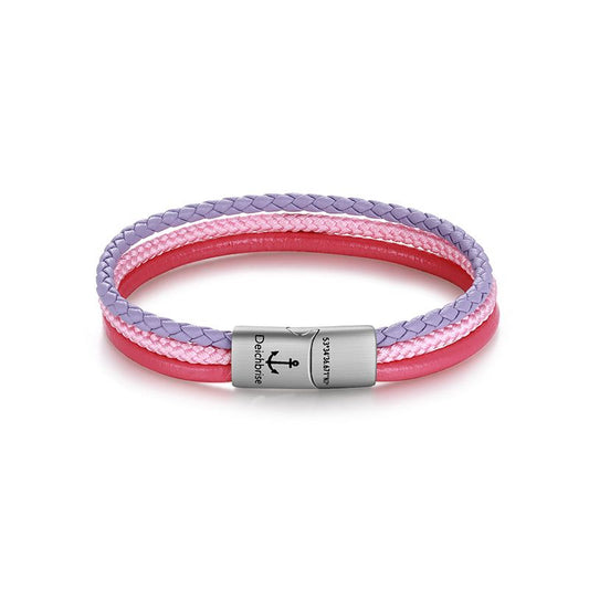 Leder & Segelseil Armband Polarlicht (Multistrang)