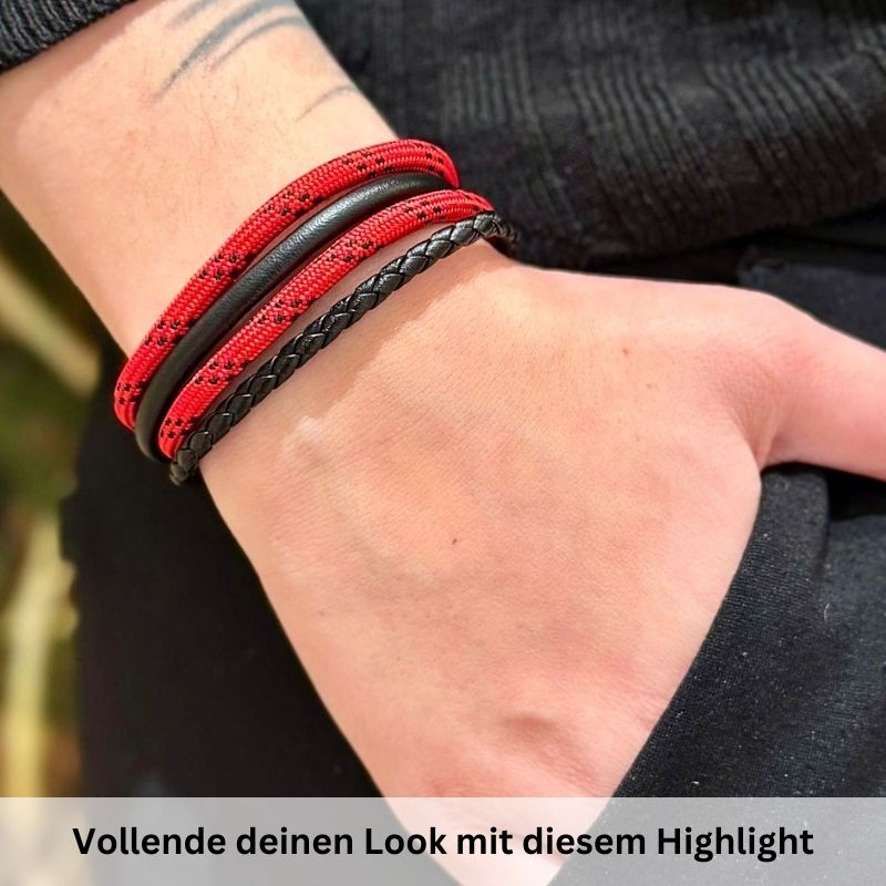 Leder & Segelseil Armband Strandwächter (Multistrang)