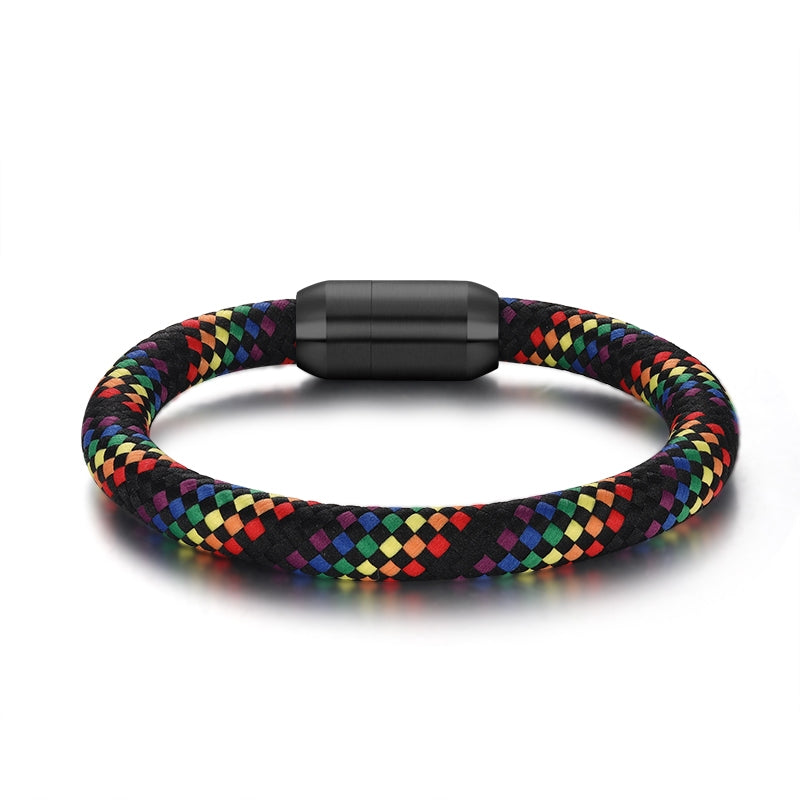 Segeltau Armband Regenbogen (8mm)