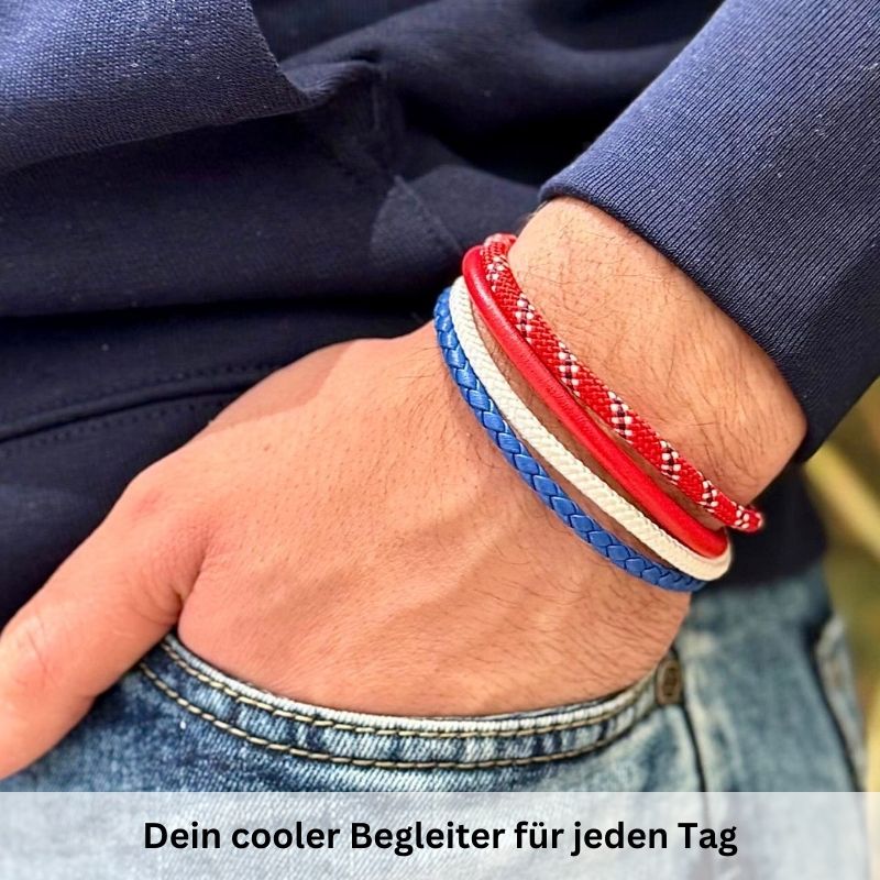 Leder & Segeltau Armband Nordlicht (Multistrang)