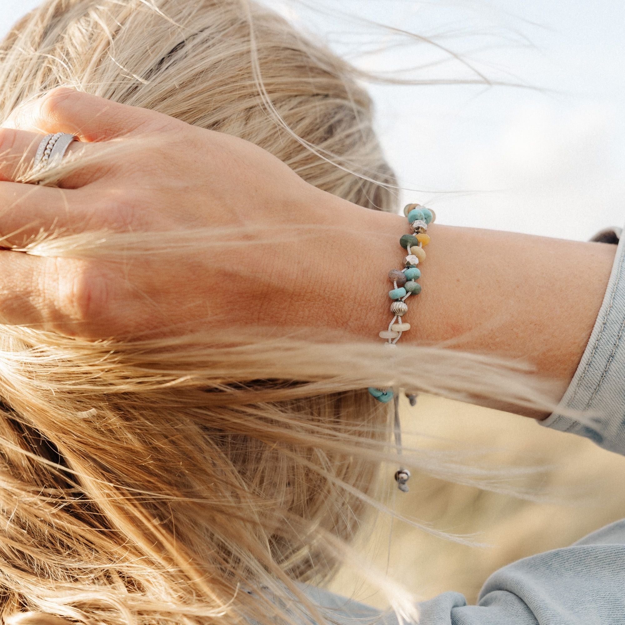 Armband Playa Ocean aus Turquoise, Picture Jasper, India Onyx & Yellow Aventurine