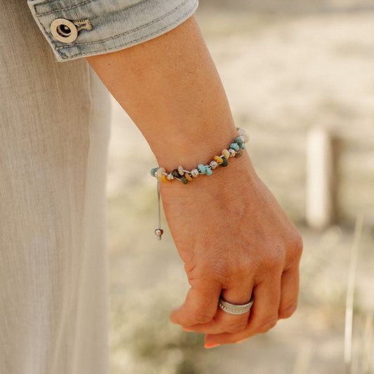 Armband Playa Ocean aus Turquoise, Picture Jasper, India Onyx & Yellow Aventurine