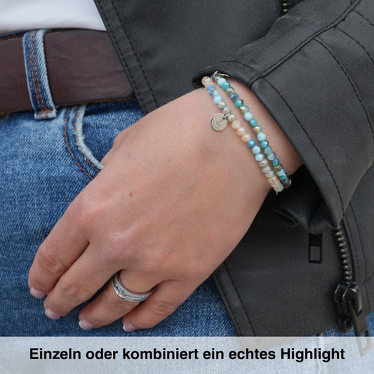 Glasschliffarmband (mint breeze)
