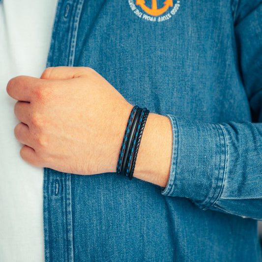 Leder & Segeltau Armband Meereskraft (Multistrang)