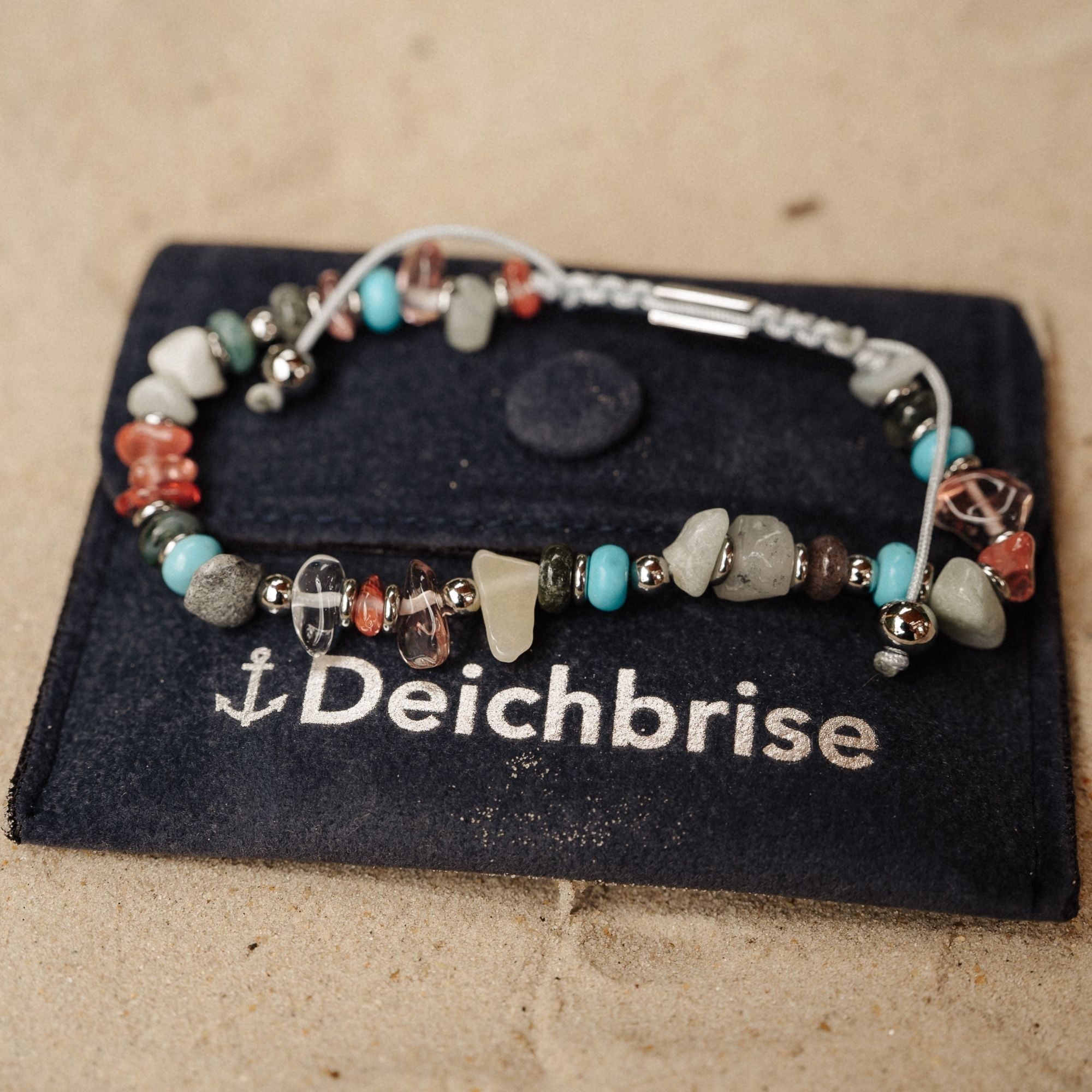 Armband Playa Sand aus Turquoise, Amazonite Jade, India Onyx & Cherry Quartz