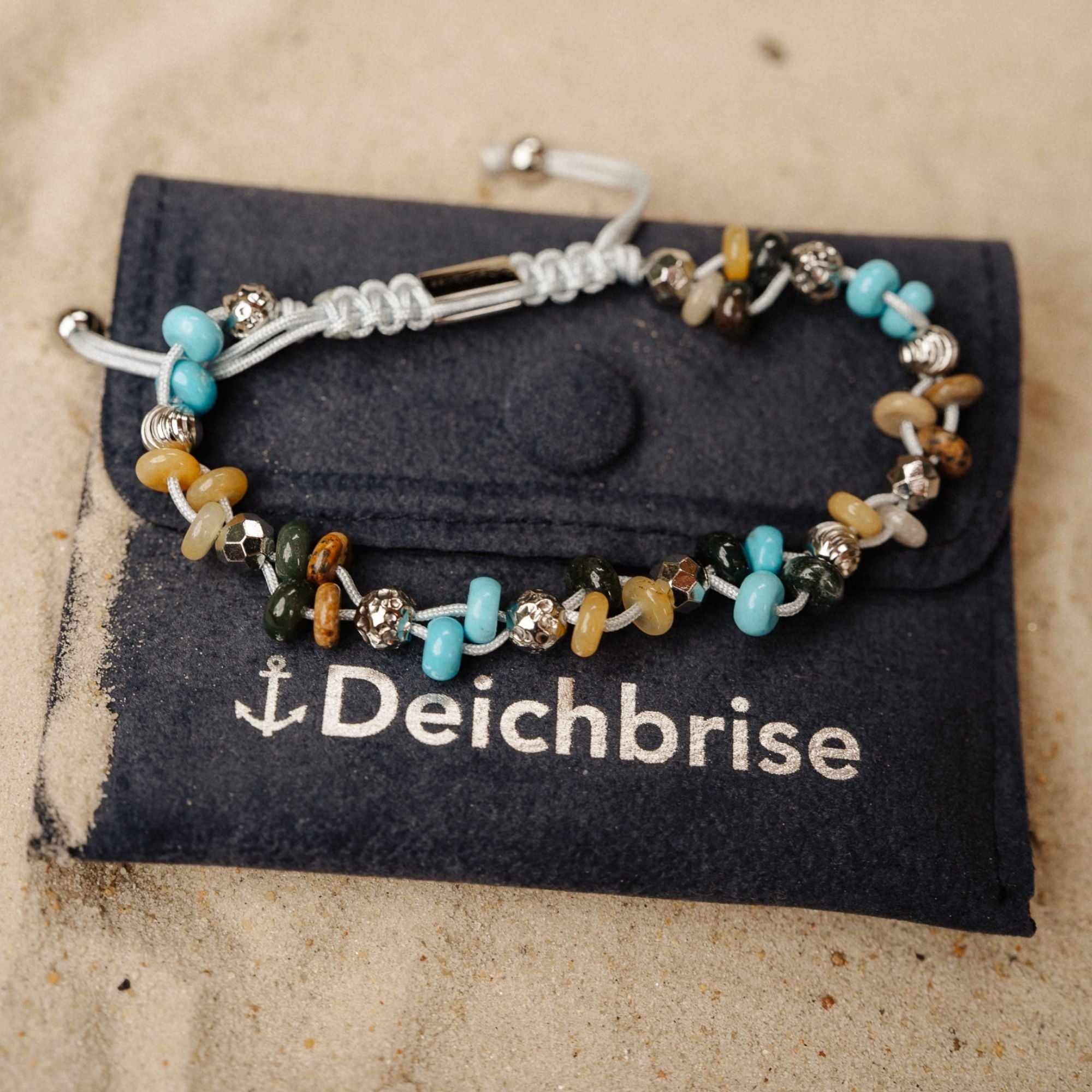 Armband Playa Ocean aus Turquoise, Picture Jasper, India Onyx & Yellow Aventurine