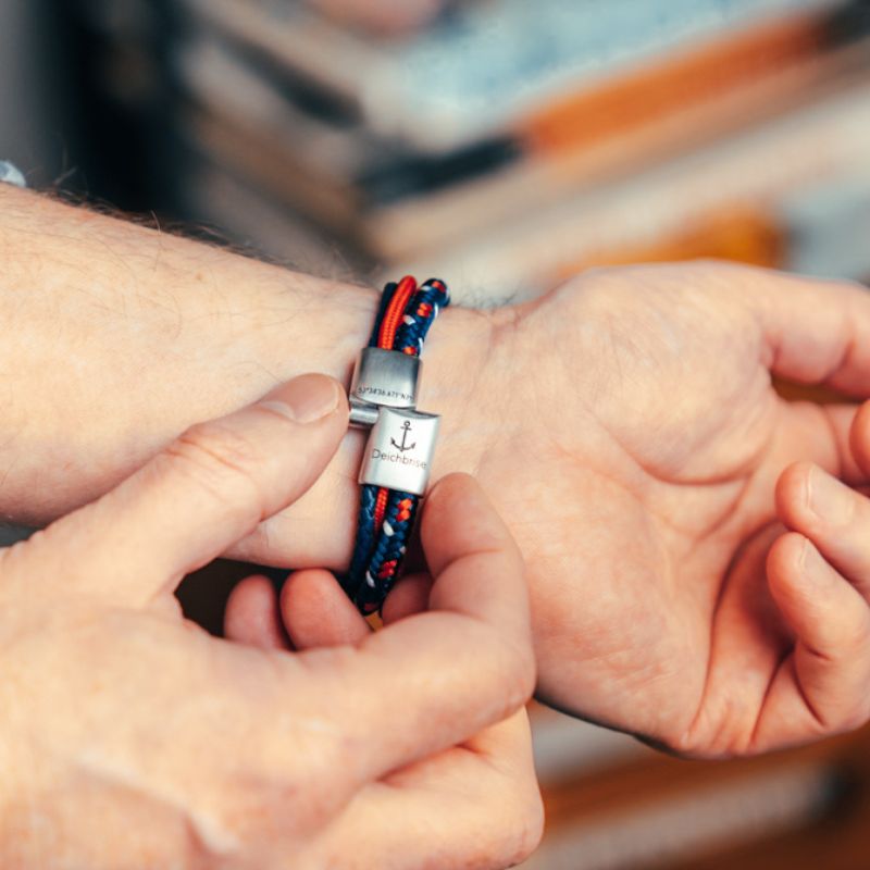Segelseil, Segeltau & Leder Armband Strandglück (Multistrang)