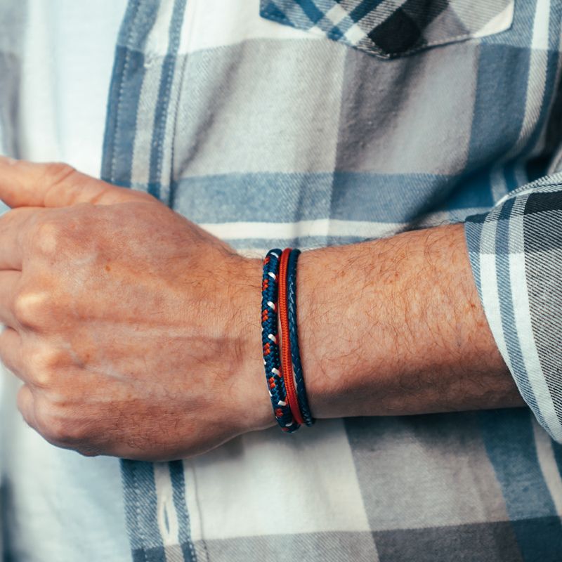 Segelseil, Segeltau & Leder Armband Strandglück (Multistrang)