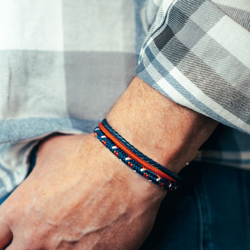 Segelseil, Segeltau & Leder Armband Strandglück (Multistrang)