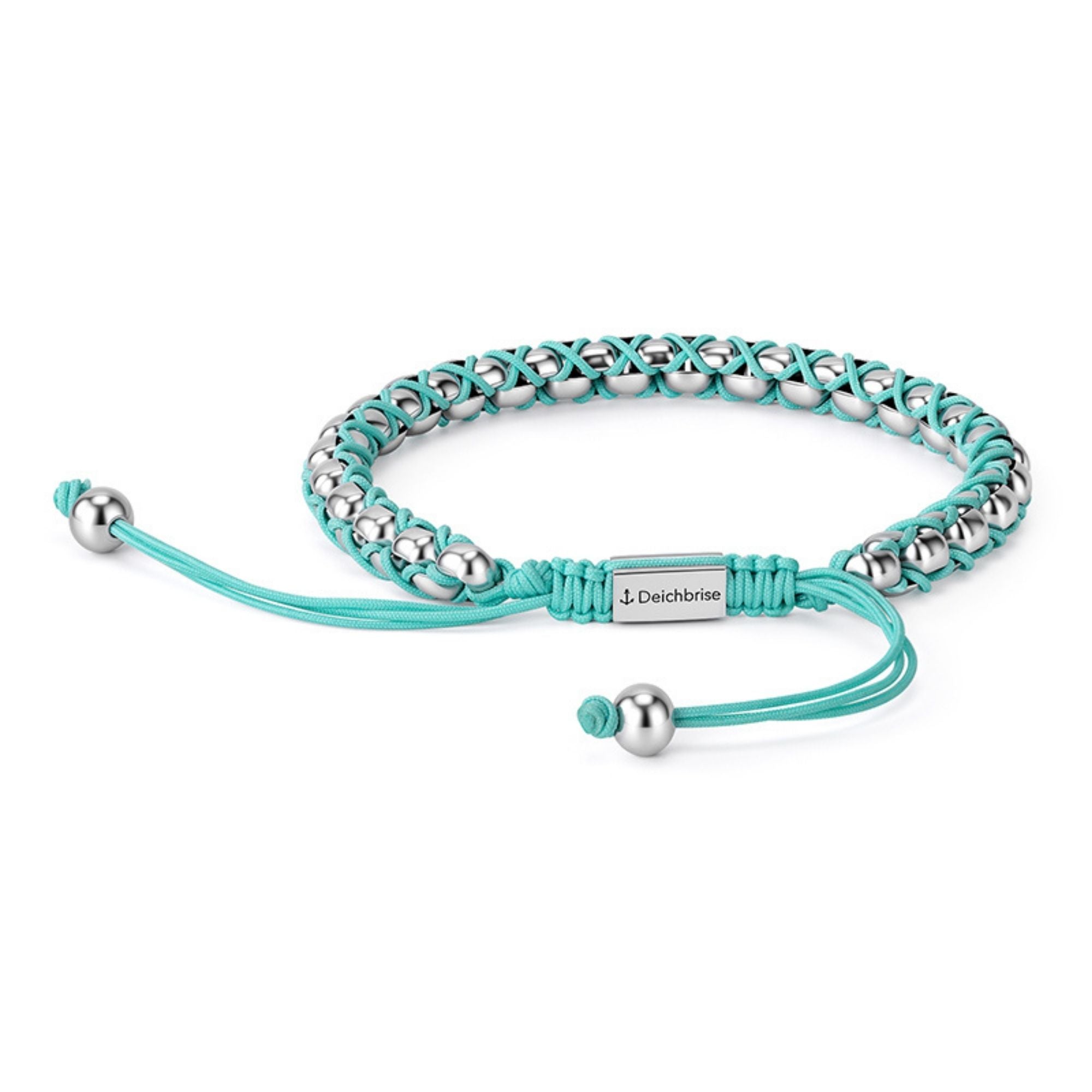 Armband Strandbegleiter aus Stahltau (Türkis)