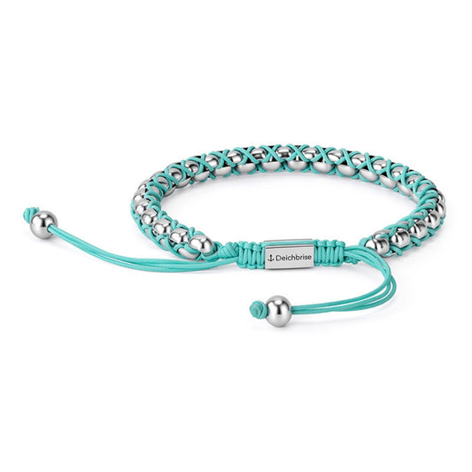 Armband Strandbegleiter aus Stahltau (Türkis)