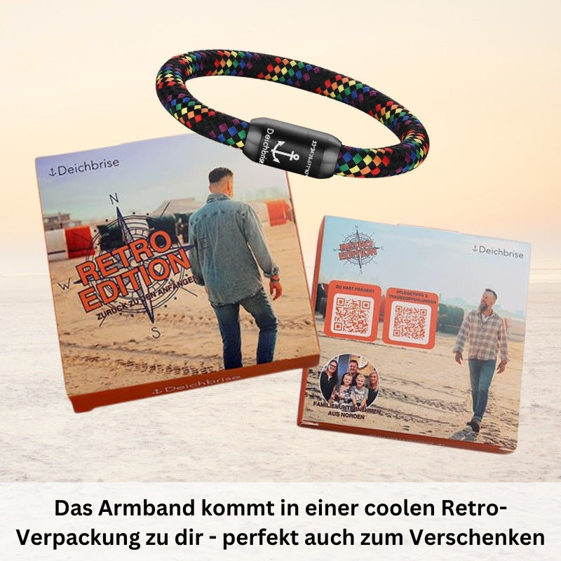 Segeltau Armband Regenbogen (8mm)