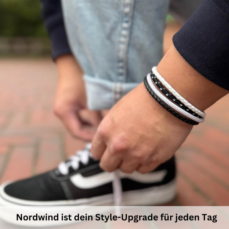 Leder & Segelseil Armband Nordwind (Multistrang)