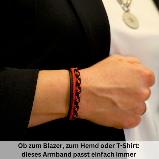 Segeltau & Leder Armband Leuchtfeuer (Multistrang)