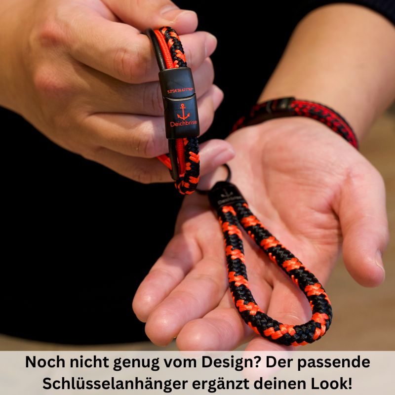 Segeltau & Leder Armband Leuchtfeuer (Multistrang)