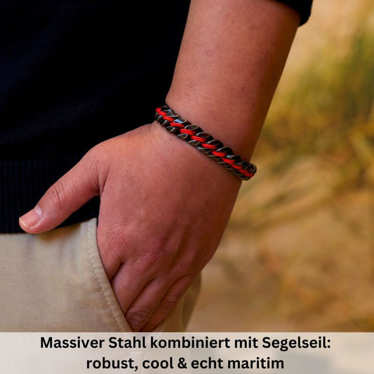 Stahltau Armband Küstenbrandung (Kapitän rockt)